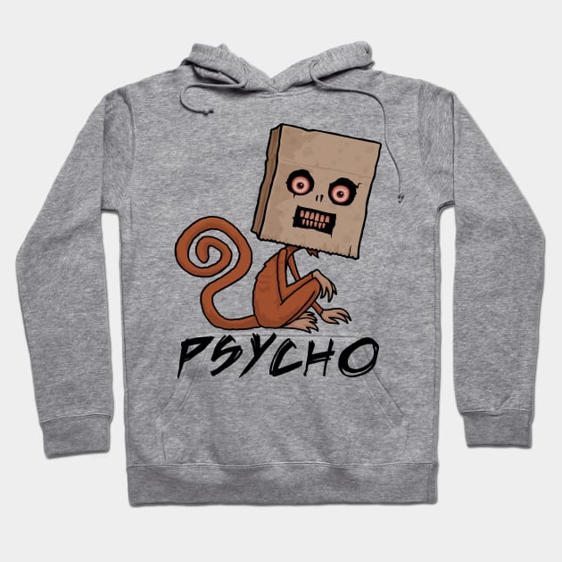 Psycho Sack Monkey with Text Hoodie by fizzgig